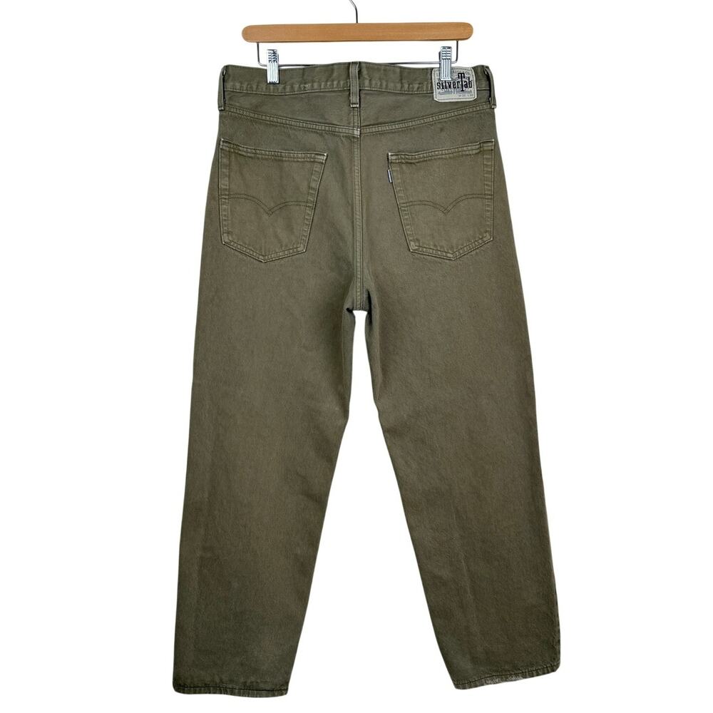 Levi's SilverTab Loose Jeans W32 L30 Khaki Olive Baggy Cotton Denim 90s Style